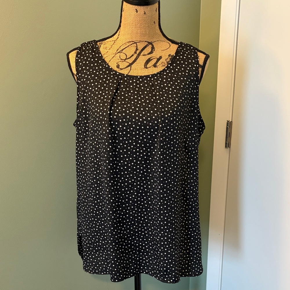 Loft Polka Dot Sleeveless Shell Top